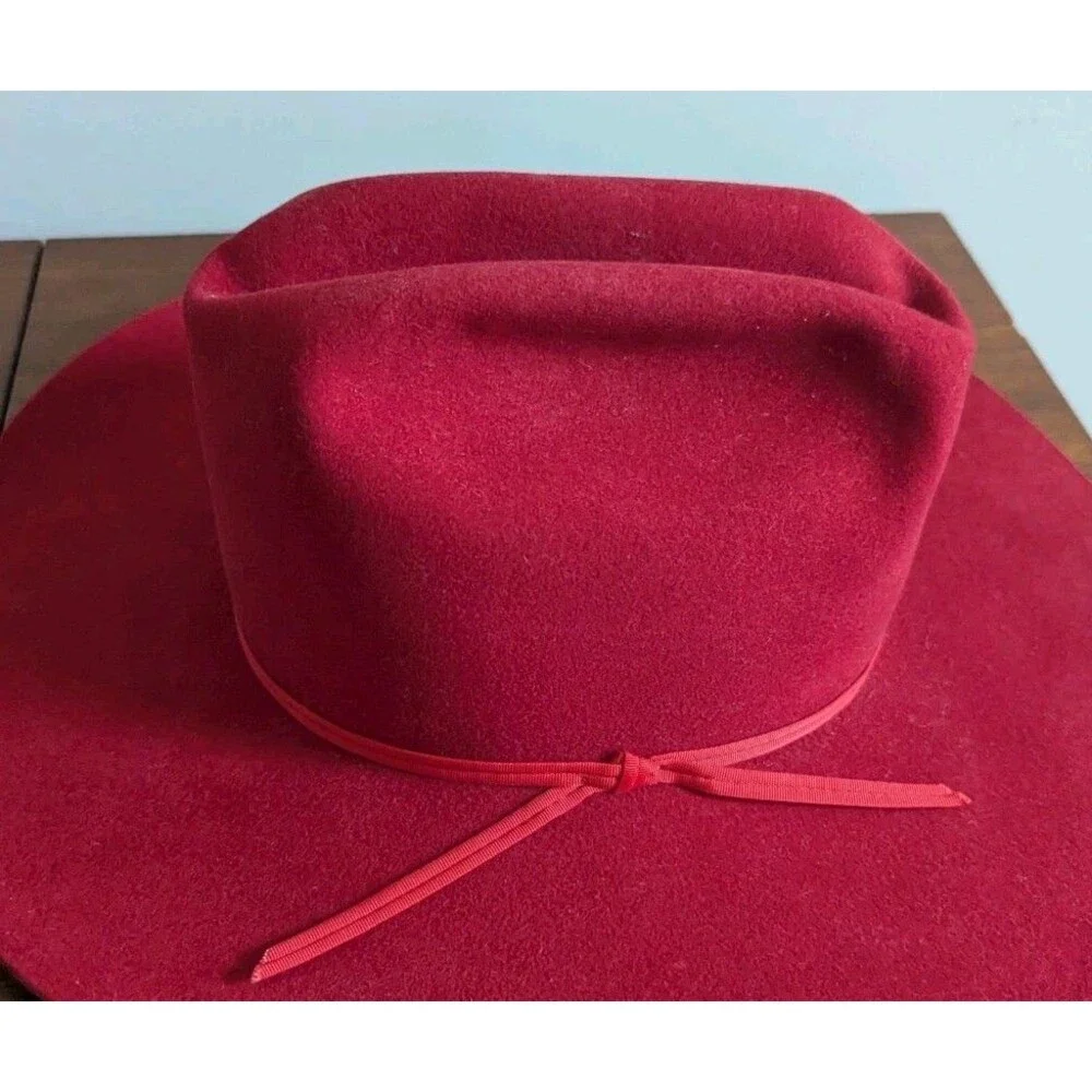 Vintage Bailey Cowboy Hat Double Fur Blend Red Size 6 7/8 Western USA Made GUC
